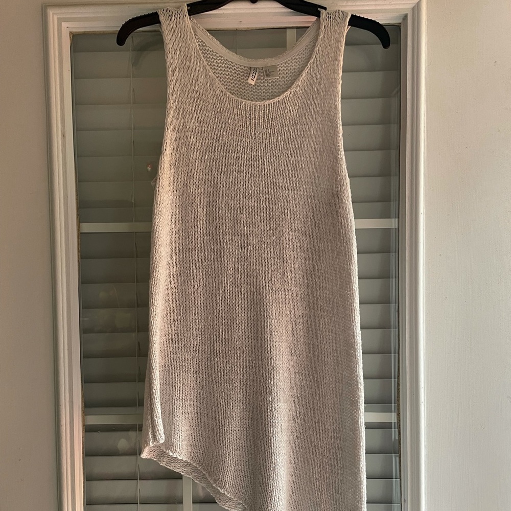 White Knitted Asymmetrical Dress